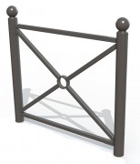 Barrière de ville lisse et croix - L.1,07 ou 1,57 m - à sceller ou sur platine
