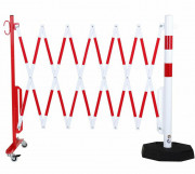 Barrière extensible avec poteau sur socle