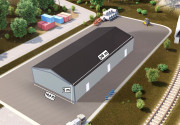 Bâtiment bi-pente fermé de 600m²