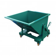 Benne à fond incliné - Volume : 200 L - Dimensions hors tout : 1254 x 1352 x 1253 mm