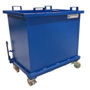 Benne à fond ouvrant - Capacité : 500 à 2000 L - Dimensions (L x l x h) mm : 1340 x 990 x 780  à 1540 x 1380 x 1380