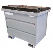 Benne pour chariot à tête rotative - Volume : 500 L - Dimensions hors tout :1206 x 751 x 987 mm