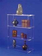 Bibliothèque transparente plexiglass - 4 étages : 75 x 32 cm