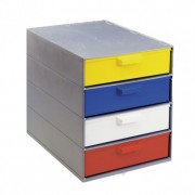 Bloc 4 plateaux à tiroirs