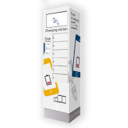 Borne de recharge téléphone sur colonne - 6 casiers - Fermeture à clé