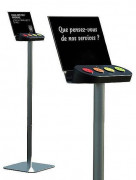 Borne de sondage sur pied à 4 smileys - Autonomie 1 an - Hauteur : 105 cm
