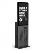 Borne recharge téléphone portable - Capacité : 48 batteries - Ecran tactile LCD 43'' - Dimensions : 1780 × 360 × 387 mm