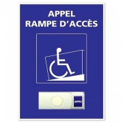 Bouton de sonnette PMR a image fauteuil roulant
