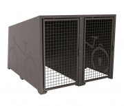 Abri vélos sécurisé en tôle galvanisée - 2 places - Dim. L1820 x P2055 x H1450 mm - Sur platines