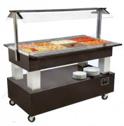 Buffet chauffant mobile avec vidange