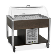 Buffet réfrigéré mobile avec dôme plexiglas - 3 ou 4 x 1/1 GN - Réfrigération statique: +4°C à +10°C