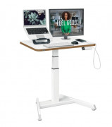Bureau assis-debout électrique - Réglable en hauteur : de 65 à 130 cm - Plateau : 80 x 60 cm 