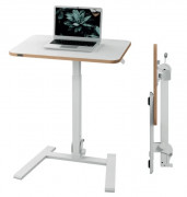 Bureau assis-debout pliable compact - Hauteur : de 74 à 109 cm - Plateau : 65 x 46 x 1,8 cm