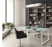 Bureau de direction en verre dépoli 12 mm