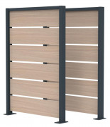 Cache conteneur en lames HPL - 2 ou 3 modules - Dim. L1000 x P80 x H1450 mm ou L1600 x P1000 x H1450 mm