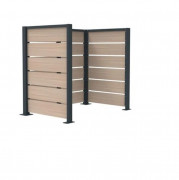 Cache conteneur poubelle en lames compactes HPL