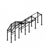 Cage de cross training fonctionnelle - L9340 x l2425 x h3685 cm - Tube : 75 mm x 3 mm