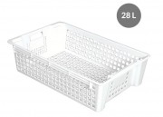 Caisse ajourée empilable 28L - L.600 x l.380 x H.155 mm 