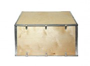 Caisse bois export avec ceinture pliante - Ceinture pliante avec charnière en acier - système fermeture intégré