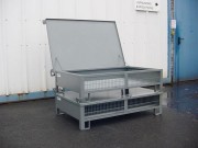 Caisse métallique grillagée avec couvercle - Charge maxi : 600 kg