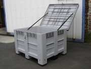 Caisse palette plastique avec couvercle 600l