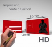 Carte d'adhérent plastique à écriture stylo