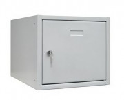 Casier vestiaire individuel en acier - fermeture serrure à clés - Porte étiquette - L.380 x P.380 x H.380 mm – Gris