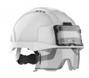 Casque de sécurité avec visière blanc