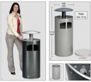 Cendrier corbeille en tôle d'acier