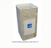 Cendrier extérieur en béton - Capacité 50 L - Dim. L 40 x l 40 x H 81 cm