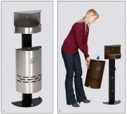 Cendrier poubelle mural avec toit