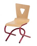 Chaise cantine scolaire bois appui sur table basculant alu OXIAL - T1 à T6 - Hêtre multiplis