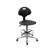 Chaise d'atelier antistatique - Réglage en hauteur : 890 à 1030 mm - Base : aluminium Ø 650 mm - Repose-pieds : avec ou sans Ø 400 mm