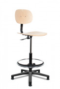 Chaise d’atelier en bois - Hauteur d'assise de 390 à 880  mm – Platine fixe - Bois