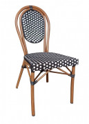Chaise bistrot style rotin noire et blanche