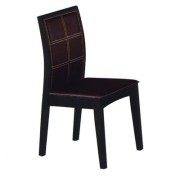 Chaise en bois exotique revêtement simili cuir 