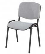 Chaise liso tissu empilable piétement noir