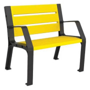 Chaise publique en plastique recyclable - longueur : 860 mm - avec ou sans accoudoirs