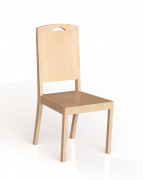 Chaise restaurant 4 pieds en bois - Dossier et assise garni - Taille 6