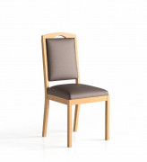 Chaise restaurant en bois - Dossier et assise garni - Taille 6