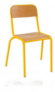 Chaise scolaire fixe ALEXIS - T6 - assise et dossier en hêtre mutiplis - finition epoxy – empilable