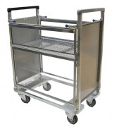 Chariot à fond mobile avec 4 roues 