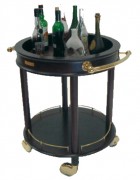 Chariot bar à liqueur - 2 étages - Dim. Ø870 x Ht. 850 mm