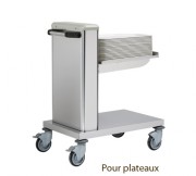 Chariot à niveau constant pour plateaux - Charge 120 kg - Capacité 240 plateaux max.