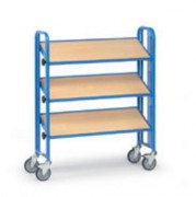 Chariot à plateaux et bacs plastique