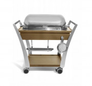 Chariot à trancher en inox - Bois placage chêne et chêne