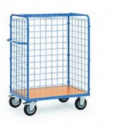 Chariot avec panneaux en treillis métallique
