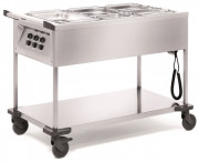 Chariot bain marie chaud 3 cuves