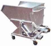 Chariot benne auto basculante sur roues