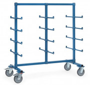 Chariot Cantilever 2 faces avec butée de sécurité - Avec barres de portée horizontales